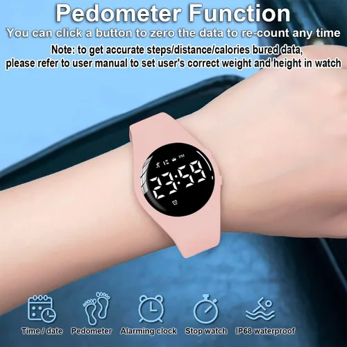 Miniatura 5 de Kids Pedometer Fitness Watch Without App/Bluetooth, Rechargeable Sports Watch with 21-Day Battery Life, IP68 Waterproof Watch with Alarm Clock Timer