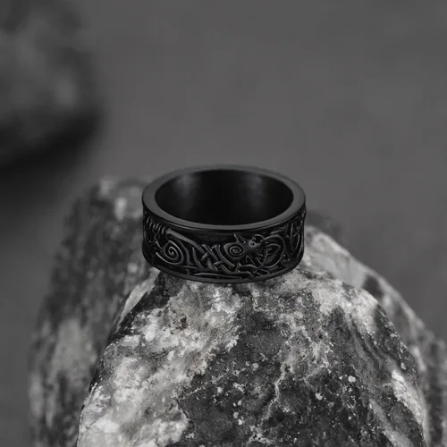 Miniatura 7 de FaithHeart Anillos de sello de cabeza de lobo para hombres y mujeres, anillo vikingo nórdico de acero inoxidable, tamaño 7891011121314 personalizado