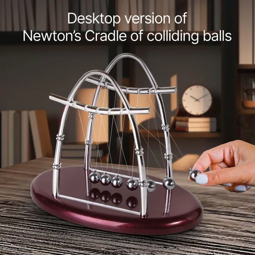 Miniatura 4 de Cuna balance bolas de Newtons, péndulo para computadora u oficina