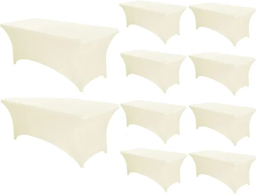 Miniatura 16 de PTC21B - Juego de 6 manteles elásticos de 6 pies, color negro, rectangular, ajustable, lavable, de elastano, para fiestas, bodas, cócteles