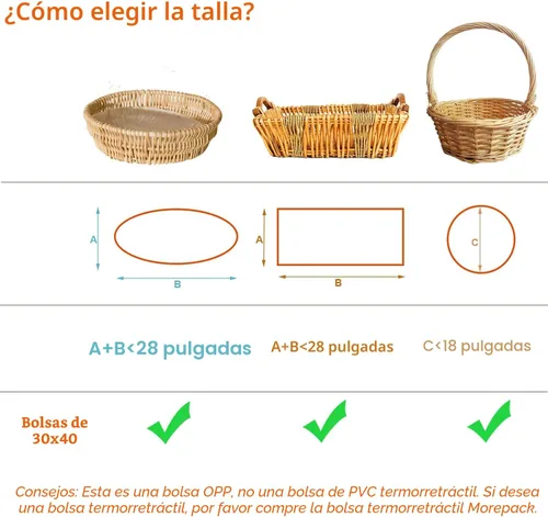 Miniatura 3 de Morepack Bolsas grandes de celofán/celofán, 30 x 40 pulgadas, bolsas transparentes de plástico OPP, envoltura de celofán para cestas de regalo