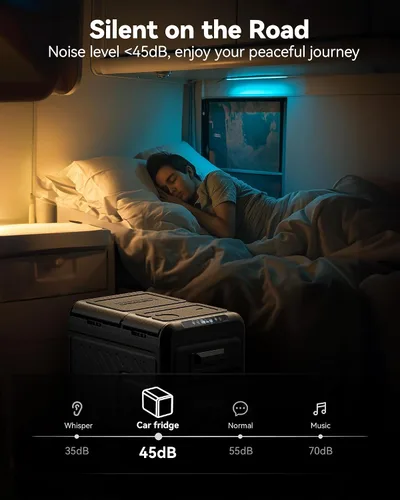 Miniatura 9 de WOLFBOX Refrigerador de coche de 12 V, refrigerador de coche de doble zona de 39 cuartos de galón, congelador portátil (-8 ℉ ~ 68 ℉) con 12/24 V CC