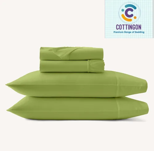 Miniatura 7 de Cottingon Juego de sábanas King de 4 piezas para camas ajustables, sábanas de microfibra de lujo para camas con números de sueño, se adapta a Salvia
