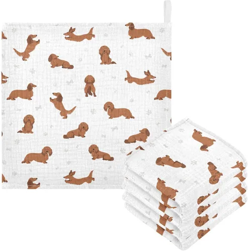 Miniatura 37 de Toallas de algodón para bebé, toallas de baño unisex para recién nacidos, toallitas naturales para piel delicada, 11.8 x 11.8 pulgadas, paquete de 5