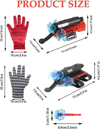 Miniatura 2 de 2 Piezas Lanzador de Telaraña de Muñeca - Lanzatelarañas de Alta Precisión para Cosplay, Juego de Roles y Diversión al Aire Libre - Correa