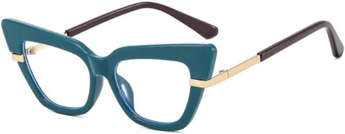 Miniatura 4 de Future Wind Cat Eye Anti Blue Light Gafas Femeninas Retro Square Lente Plana Cara Redonda Cara Lisa Marco de miopía Marco negro