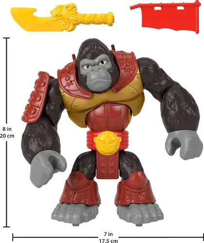 Miniatura 6 de Fisher-Price Imaginext Juguete preescolar Silverback Gorilla Smash figura de 8 pulgadas con acción de perforación y accesorios