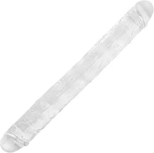 Miniatura 15 de Consolador doble de cristal de 11.8 x 1.37 pulgadas, consolador largo anal realista, suave y flexible, con venas y glande para adultos, juguetes
