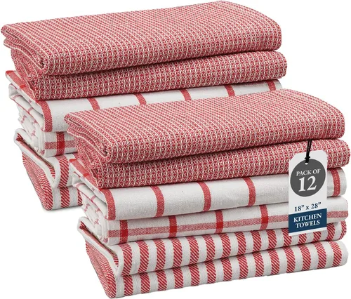 Miniatura 40 de LANE LINEN Juego de 6 paños de cocina de algodón para secar platos, 18 x 28 pulgadas, absorbentes, de secado rápido, color beige 07: Amarillo