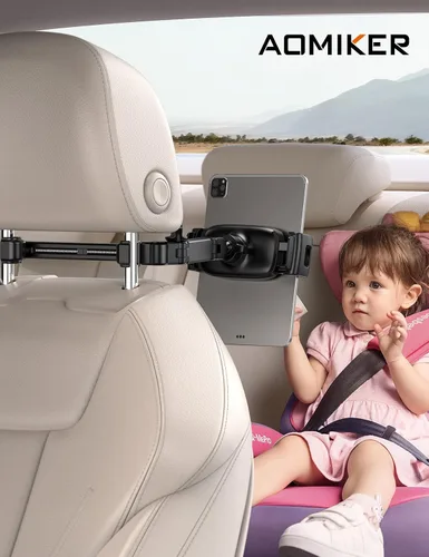 Miniatura 7 de Aomiker Soporte para iPad reposacabezas de automóvil – [Brazo extensible] Soporte ajustable para tablet 2025 para asiento trasero del automóvil