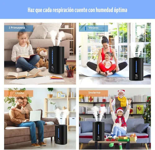 Miniatura 7 de Humidificadores de 6L para dormitorio, habitación grande, hogar, humidificador frío y cálido para plantas, niebla, humidificadores de escritorio