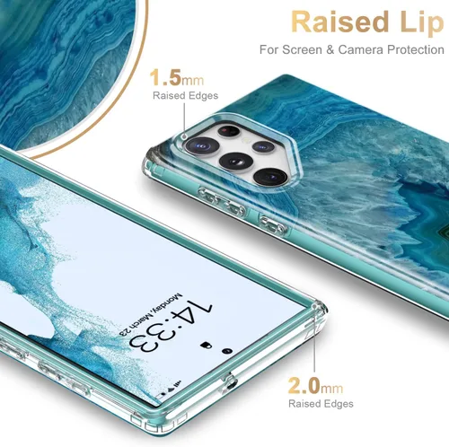 Miniatura 4 de Esdot Funda protectora para Samsung Galaxy S22 Ultra, de grado militar, resiste caídas de 21 pies (probado), con diseños modernos para mujeres