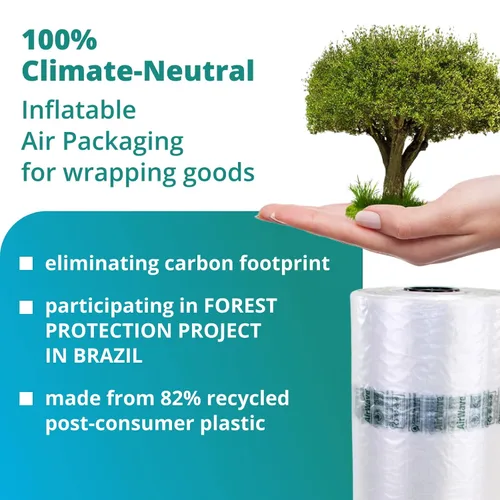 Miniatura 5 de IDL Packaging EcoWave-8.3 Almohadas de aire para embalaje, 15 pulgadas de ancho y 1300 pies de largo con película neutra de CO2 (1 rollo), bolsas