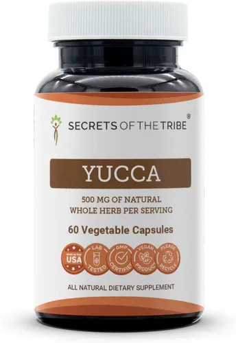 Secrets of the Tribe Yucca 60 cápsulas, hechas con cápsulas vegetales y raíz seca de yuca (Yucca glauca) (60 cápsulas)