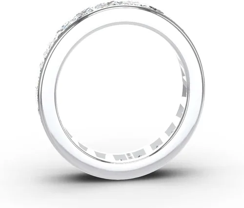 Miniatura 6 de Anillos de moissanita con certificación GRA, plata esterlina con anillo de compromiso chapado en oro blanco de 18 quilates, anillos de boda