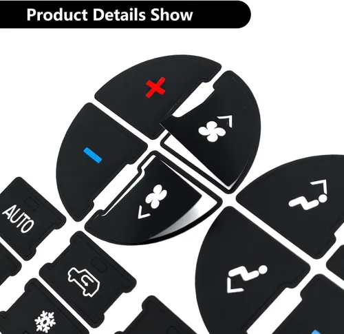 Miniatura 4 de 2 Paquetes Kit de Reparación de Botones del Tablero de CA Calcomanías Adhesivas - Compatible con Chevy, para Reparar Botones de Control de A/C 2 pzas