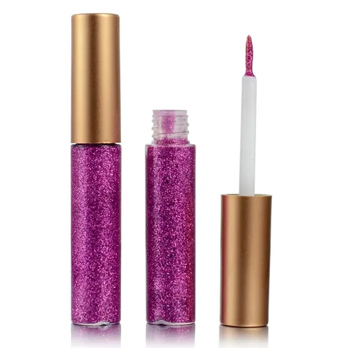Miniatura 11 de Delineador de ojos con purpurina, delineador de ojos rosa con purpurina, maquillaje de larga duración impermeable con purpurina, plateado, oro