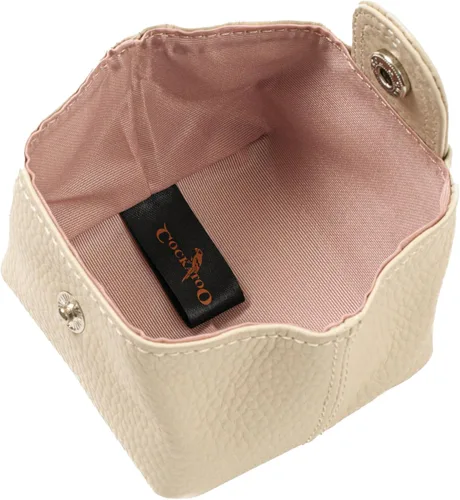 Miniatura 89 de Cockatoo Monedero de cuero genuino para cambio, mini billetera con bolsillo a presión para hombres y mujeres, Rojo (Aurora Red), Casual