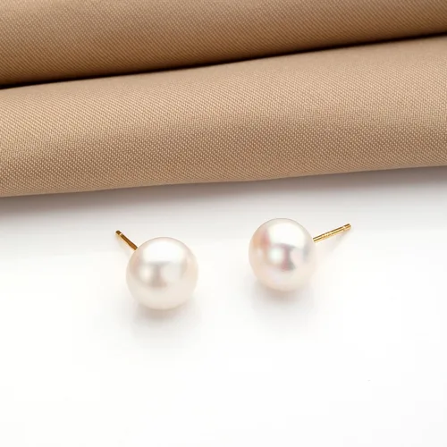Miniatura 2 de Aretes de perlas cultivadas de agua dulce con botón blanco para mujer, joyería de fiesta de cumpleaños