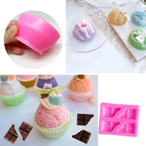 Miniatura 5 de 3 moldes de silicona para helado 3D, para cera derretida, jabón, pasteles, moldes en forma de bola de TuNan + 1 molde de chocolate para decoración