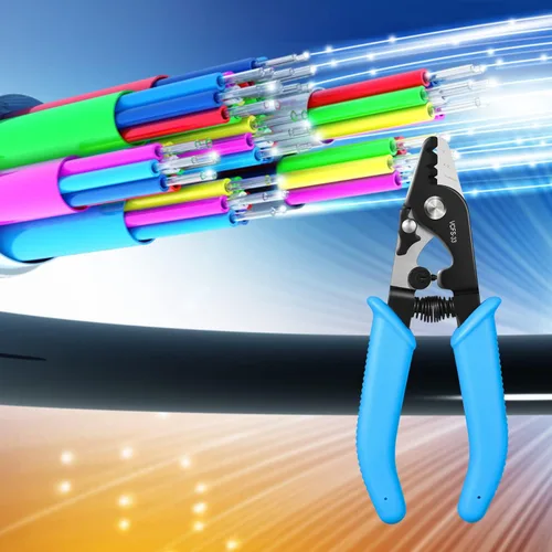 Miniatura 7 de 1 unid V-CFS-3 Pelacables de fibra óptica de 3 orificios de acero inoxidable herramienta de pelado de fibra óptica con mango de 6 pulgadas, azul
