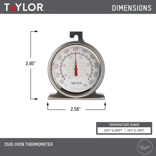 Miniatura 4 de Taylor Termómetro para horno de cocina con esfera grande de 2,5 pulgadas, analógico