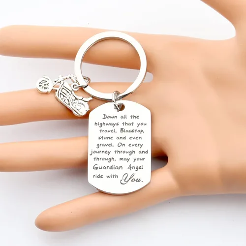 Miniatura 22 de FUSTMW Llavero de motociclista, regalo de motocicleta, llavero seguro para que tu ángel guardián viaje contigo, nuevo regalo para motociclista