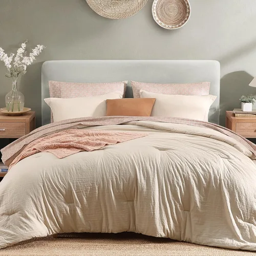 Miniatura 16 de Monbix Juego de Edredón de Tamaño Completo - 7 Piezas Verde Oliva Prelavado Ropa de Cama en una Bolsa Juegos de Ropa de Cama Completos