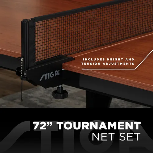 Miniatura 5 de STIGA Mesa de ping pong ultra interior – Mesa de ping pong de grano de madera de 0.709 in con marco de acero, red de torneo y poste, niveladores