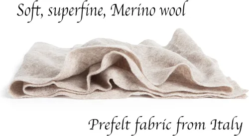 Miniatura 2 de Lana merina pura, tela de pre-fieltro extra fina para manualidades, fieltro con aguja, fieltro húmedo, 19 micras, color marrón natural, 12 x 59