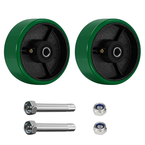 Miniatura 21 de Ruedas giratorias de repuesto de 6 x 2 pulgadas, rueda de hierro fundido de acero, resistente, capacidad de 1200 libras por rueda, orificio de 1/2