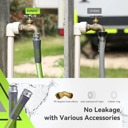 Miniatura 6 de RVMATE Manguera de Agua para RV de 25 Pies, Diámetro Interior de 5/8", Manguera de Agua Potable Sin Plomo, Manguera de Jardín Sin Fugas Para Verde