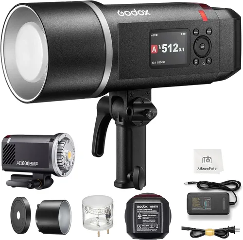 Godox AD600BMII AD600BM II - Luz estroboscópica para exteriores, para fotografía, flash de estudio de 2.4G 600Ws, montaje Bowens GN87 con lámpara de