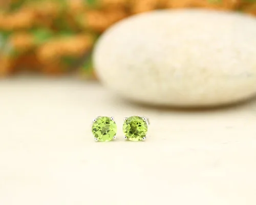 Miniatura 2 de Aretes de oro blanco macizo de 14 quilates, 0.236 in redondos cada uno
