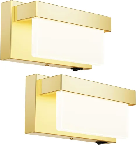 Miniatura 14 de Aplique de Pared Negro Luz de Pared con Interruptor de Encendido/Apagado 8 pulgadas Lámpara de Pared LED Pantalla Acrílica 4000K Aplique Iluminación
