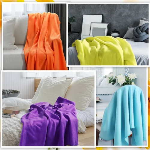 Miniatura 5 de Paquete de 24 mantas de forro polar, suave, cálida, ligera, acogedora a granel para cama, sofá, hogar, oficina, regalos de boda, adecuada