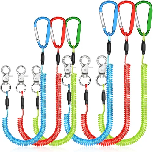 Miniatura 8 de Woanger Paquete de 6 Cordones de Pesca de Alambre de Acero Enrollado Cordones para Herramientas Cordones para Herramientas de Mano Kayak Correa
