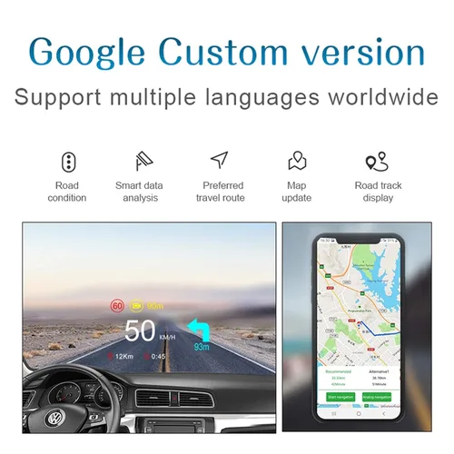 Miniatura 8 de HUD para automóvil, universal OBD2 + pantalla HUD para coche, proyector de alarma de sobrevelocidad