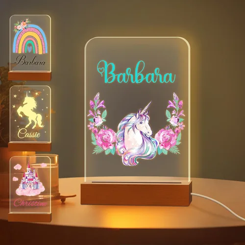 Miniatura 21 de Luz nocturna con foto personalizada, lámpara LED con nombre de corazón, lámpara acrílica personalizada con imagen, regalo para su novia, amante