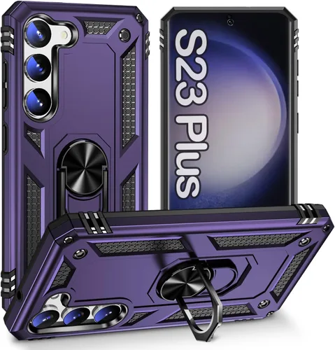 Miniatura 28 de Funda protectora diseñada para Galaxy S23 con soporte, a prueba de caídas militares, a prueba de golpes, a prueba de polvo, para Samsung S23, rosa