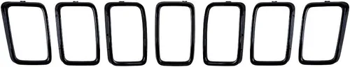 Miniatura 10 de 7 piezas de cubierta de rejilla frontal negra brillante compatible con modelos Jeep Grand Cherokee 2014-2016