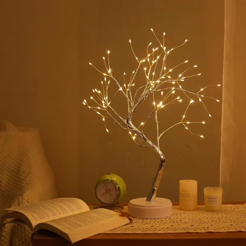 Miniatura 5 de Meonua Luces de árbol bonsái para decoración de Pascua, lámpara de árbol de luciérnaga de 20 pulgadas con 108 luces LED, alimentadas por