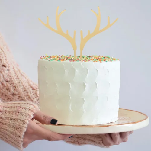 Miniatura 2 de 14 piezas de cornamentas para cupcakes de Navidad, ciervos, pasteles, renos, acrílicos, adornos para tartas de Navidad, para baby shower, boda