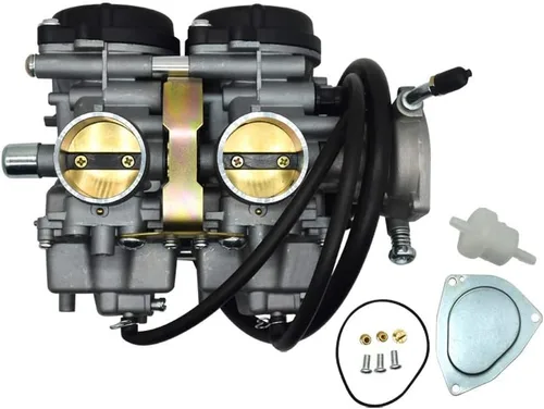 Miniatura 2 de Carburador YFM660 para Yamaha Raptor 660 660R YFM660 YFM660 660R Carb con filtro de aire espuma y válvula de combustible Petcock Raptor Reemplazar