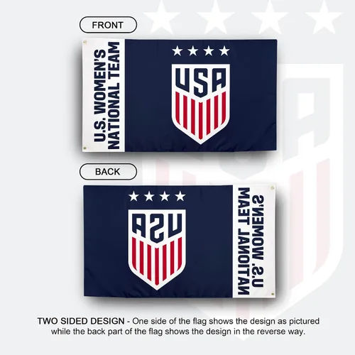 Miniatura 2 de Desert Cactus Bandera de fútbol de Estados Unidos USWNT Equipo nacional femenino de Estados Unidos, 100% poliéster, para interiores y exteriores, 3