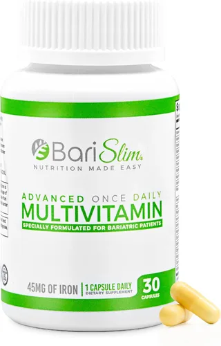 BariSlim Cápsula multivitamínica bariátrica avanzada una vez al día, 45 mg de hierro, vitamina bariátrica para cirugía post bariátrica, incluyendo