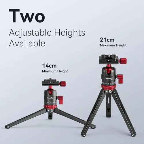 Miniatura 5 de SmallRig Trípode para iPhone de Escritorio Mini Trípode - Aleación de Aluminio de 20 pulgadas/50 cm con Cabeza de Bola de 360 Grados, Zapata Rápida