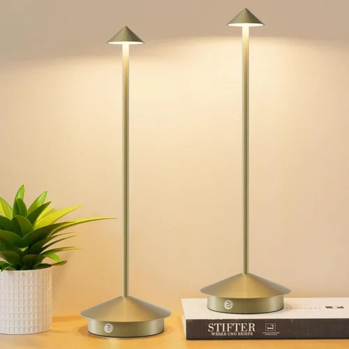 Miniatura 12 de Paquete de 2 lámparas de mesa LED recargables de 6000 mAh, inalámbricas, 3000 K-6000 K, lámparas táctiles de atenuación continua con función