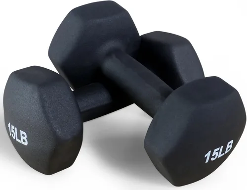 Miniatura 6 de Fitvids Neoprene Dumbbell Hand Weights, Anti-Slip, Anti-roll, Hex Shape Colorful, Pair or Set with Stand