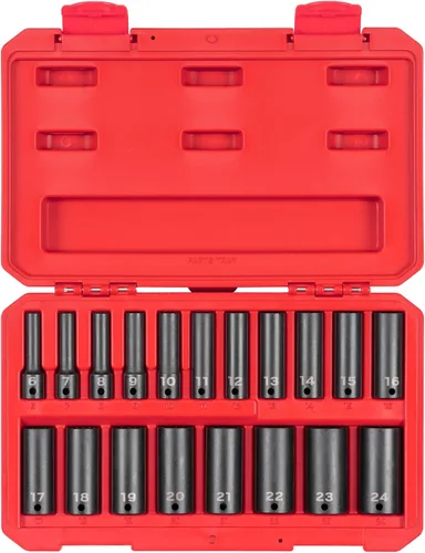 Miniatura 16 de TEKTON Juego de llaves de impacto de 12 puntos con riel, 9 piezas (5/16-3/4 pulgadas) SID91108